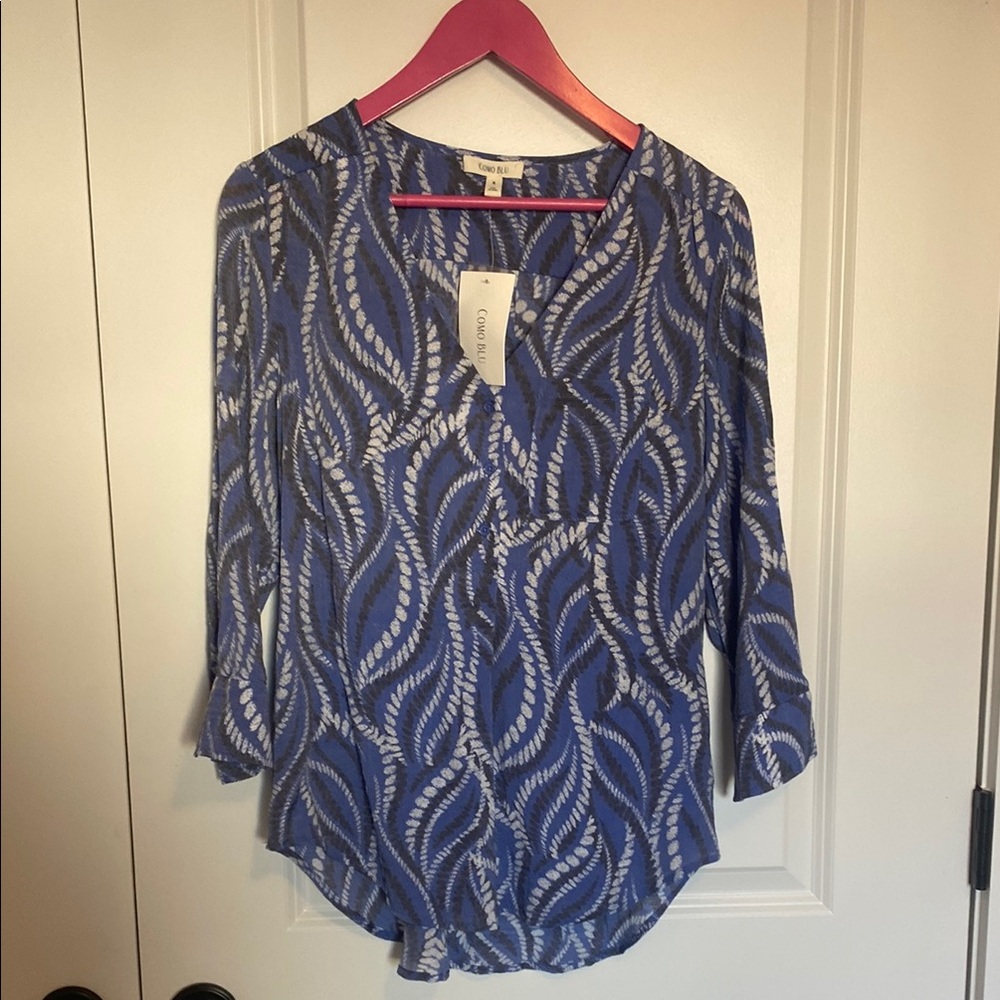 Como Blu 3/4 Sleeve Top